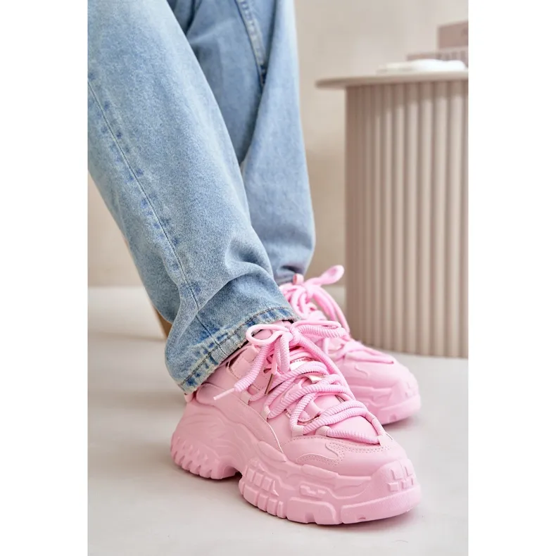 Women's Sneakers With Massive Sole Pink Nevela