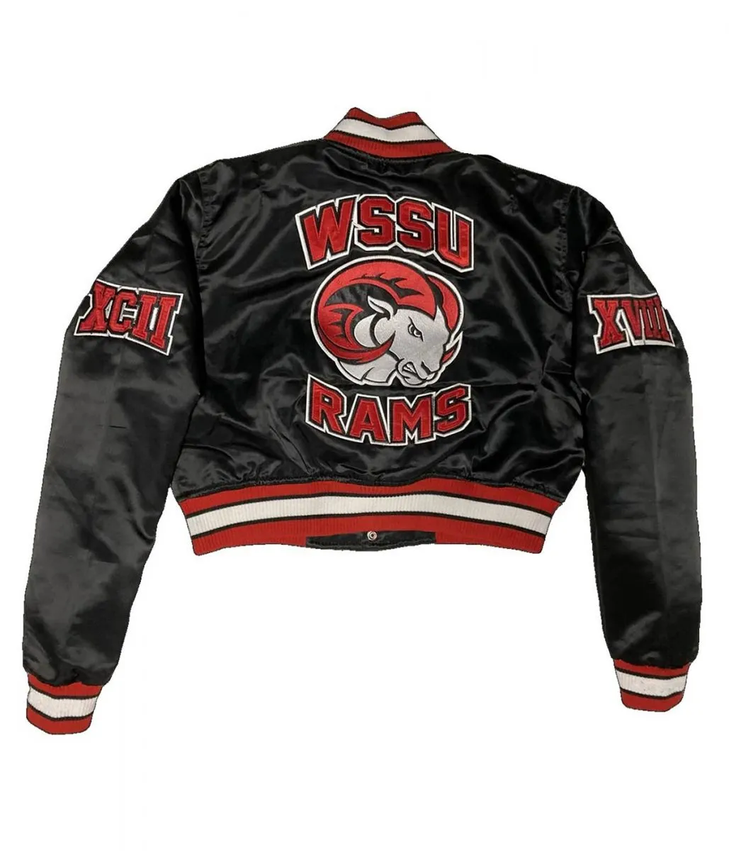 Women’s Cropped Winston Salem State University Black Jacket