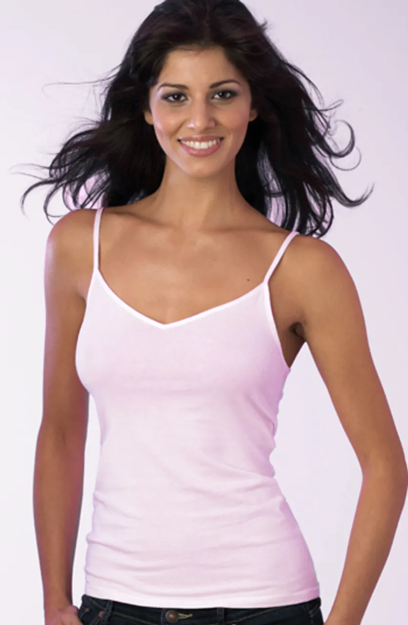 Womens Cotton Lycra Cami Vest x 3 pack in Nude, Cream, Pink (2388)