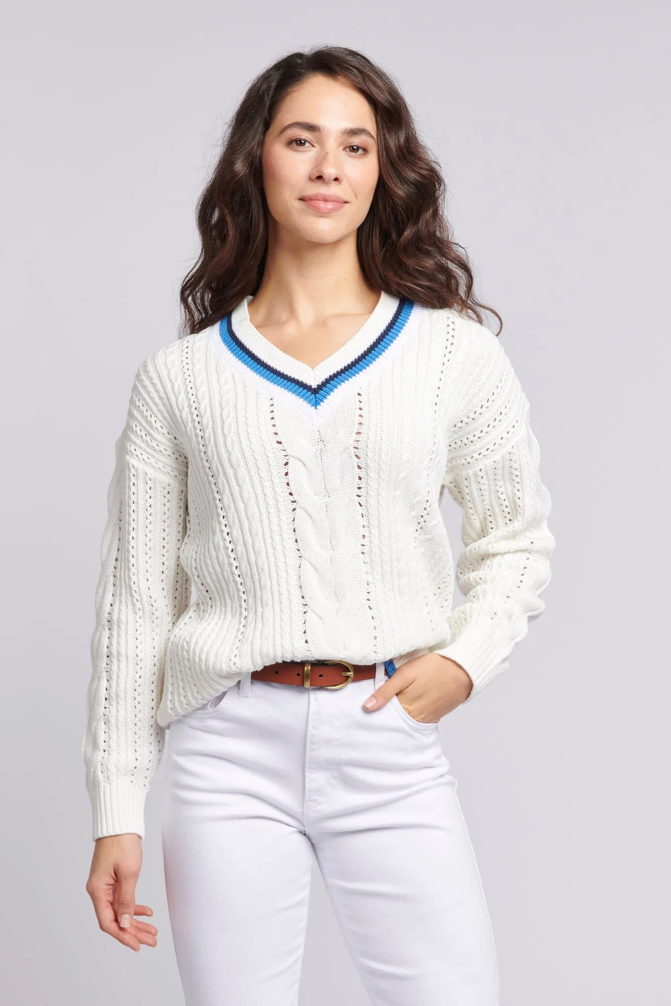 Womens Cricket Jumper in Marshmallow