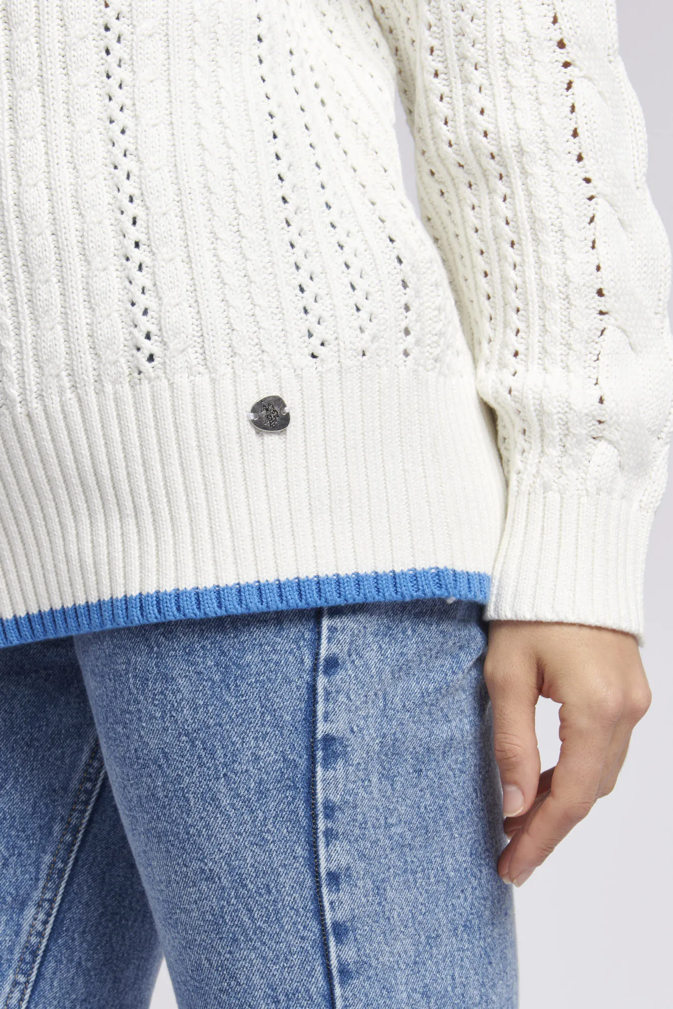 Womens Cricket Jumper in Marshmallow