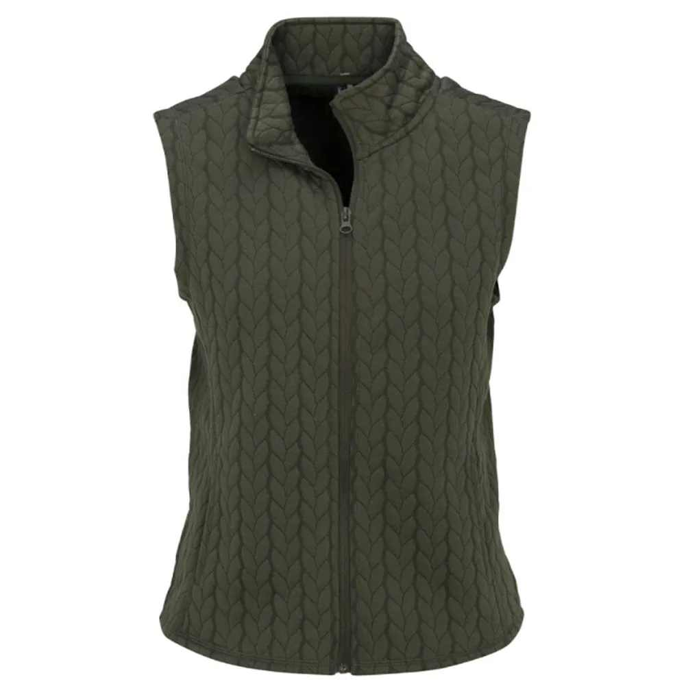 Women's Jacquard Quilted Full Zip Vest - NRL8096