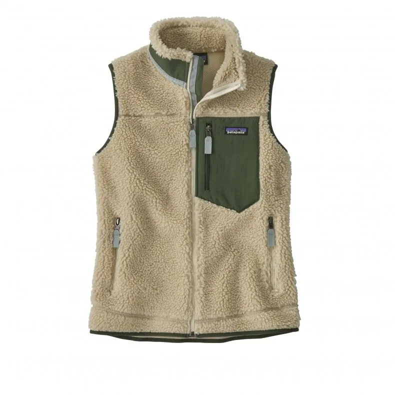 Women's Patagonia Classic Retro-X Fleece Vest (Dark Natural w/Torrey Pine Green)