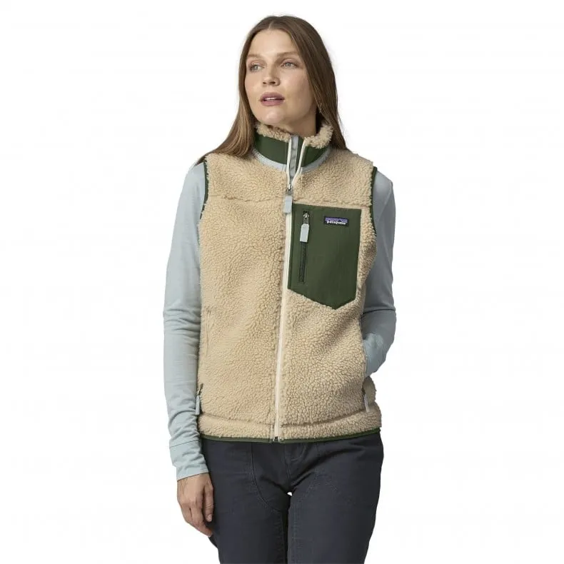 Women's Patagonia Classic Retro-X Fleece Vest (Dark Natural w/Torrey Pine Green)