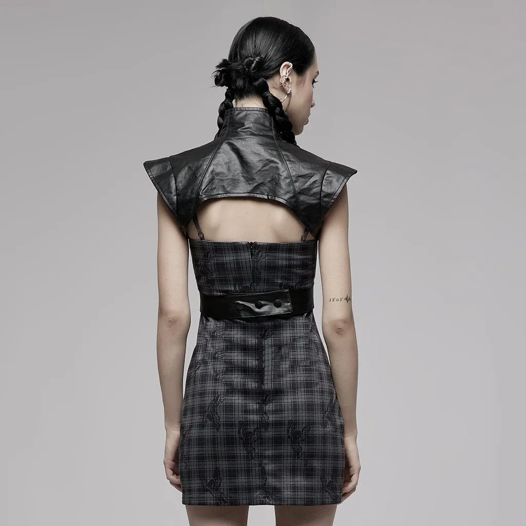 Women's Punk Industrial Style Faux Leather Vest