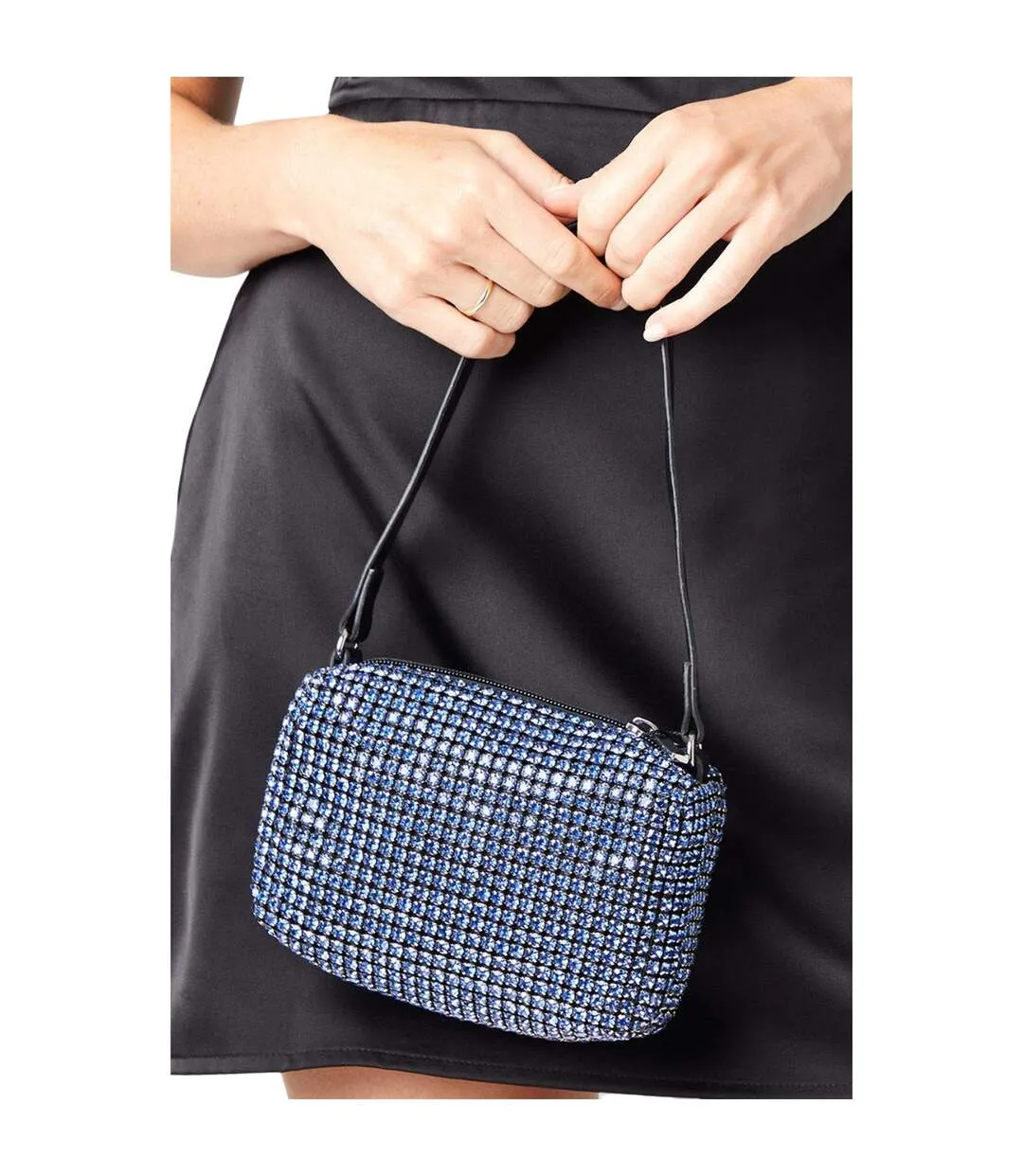 Womens/ladies tara diamante shoulder bag one size blue Dorothy Perkins