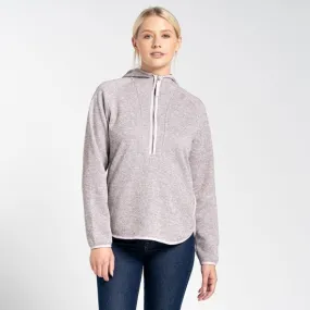 Women's Elena Hooded Half Zip Fleece - Pink Clay Marl | Craghoppers UK