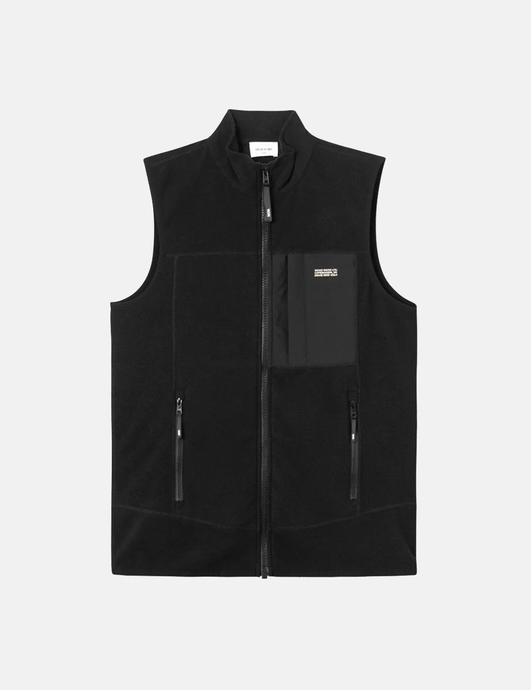 Wood Wood Olaf Fleece Vest - Black