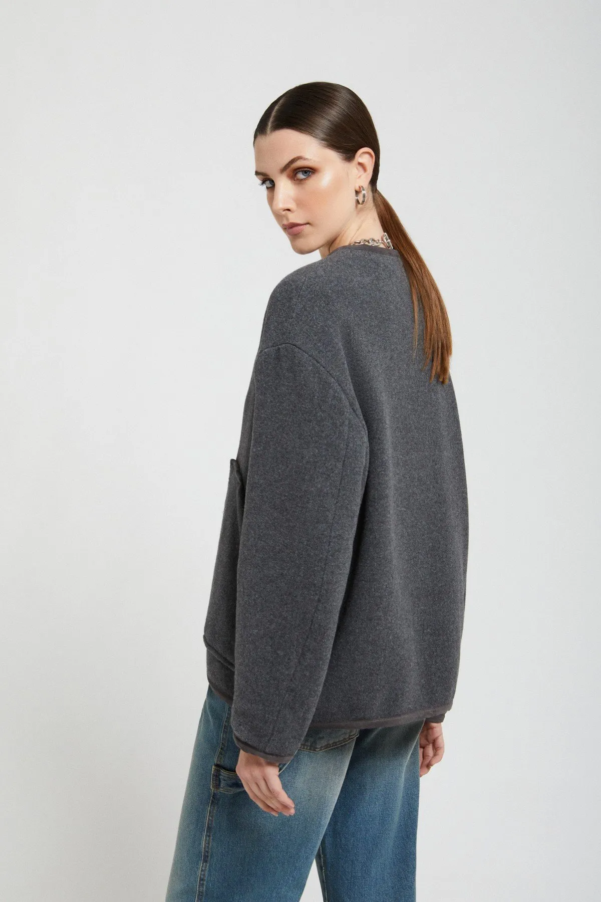 Wool-blend bomber jacket