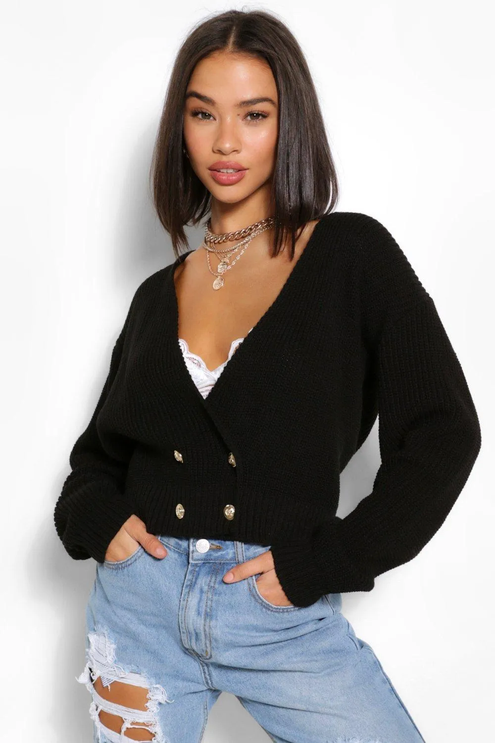 Wrap V Neck Cardigan