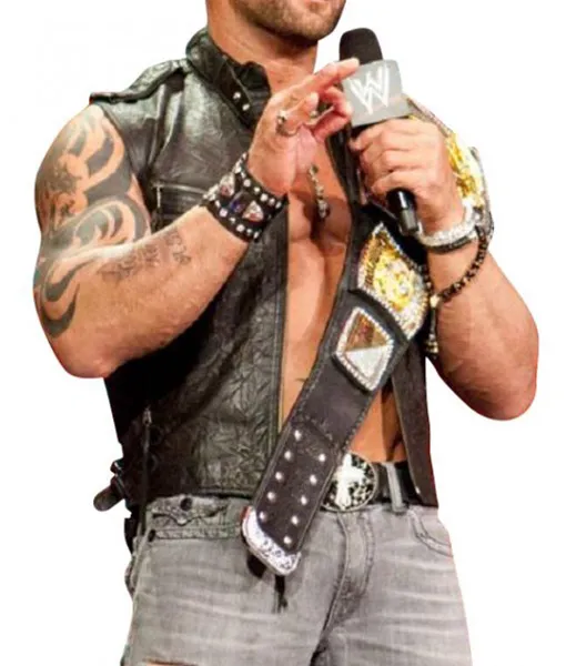 WWE Superstar Dave Bautista Black Leather Vest - TheLeatherCity