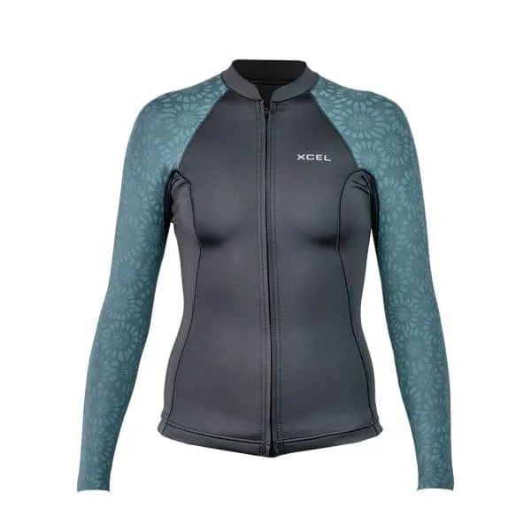 Xcel Women's Axis 1.5mm Front Zip Wetsuit Jacket - G Flower