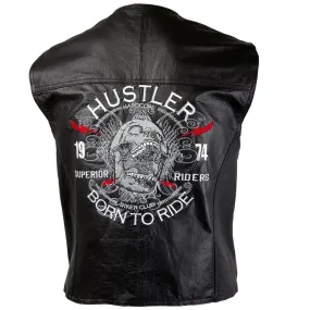 Xelement HSVT 200 Motorcycle Leather Vest For Men - Borm to Ride and Skull - Premium Genuine Biker Club Gilet