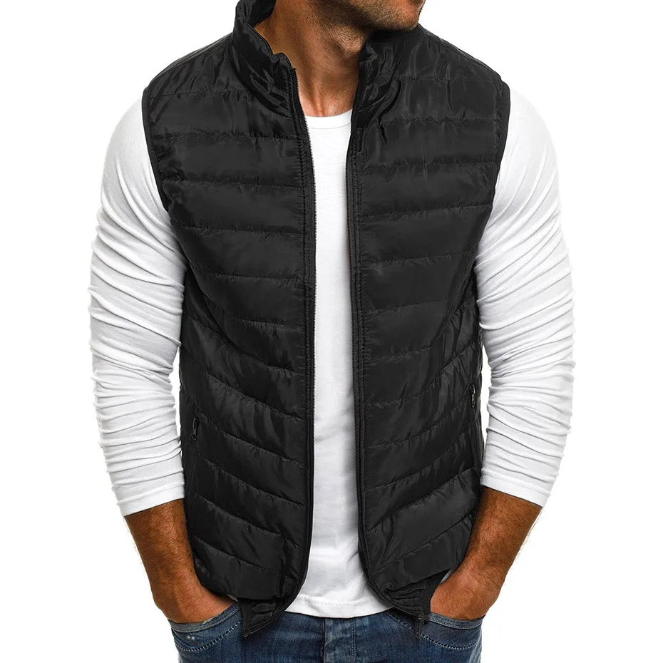 Xituodai Men' Sleeveless Vest Jackets Winter Fashion Male Cotton-Padded Vest Coats Men Stand Collar Warm Waistcoats Clothing 5XL