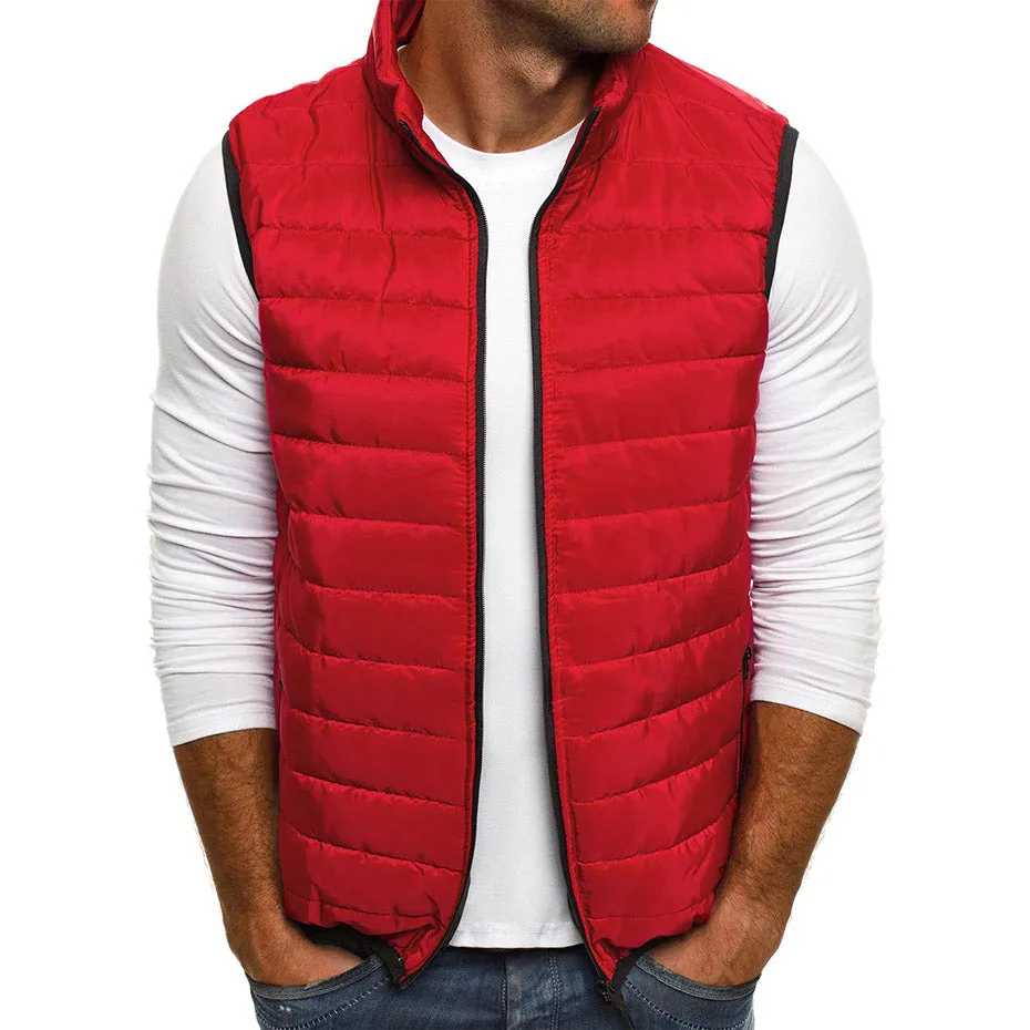 Xituodai Men' Sleeveless Vest Jackets Winter Fashion Male Cotton-Padded Vest Coats Men Stand Collar Warm Waistcoats Clothing 5XL