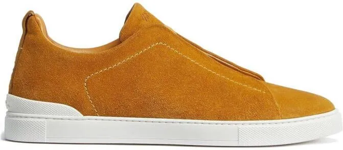 Zegna Triple Stitch suede sneakers Orange