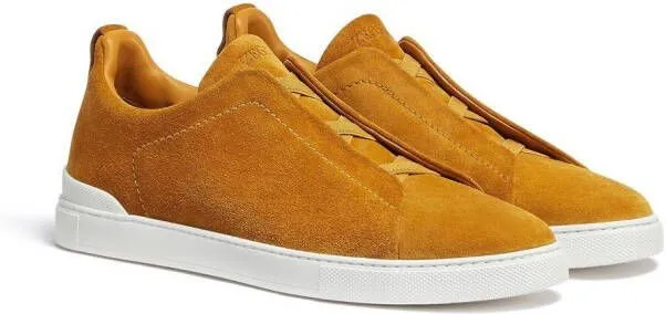 Zegna Triple Stitch suede sneakers Orange