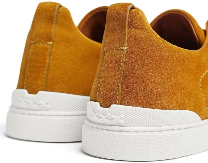 Zegna Triple Stitch suede sneakers Orange