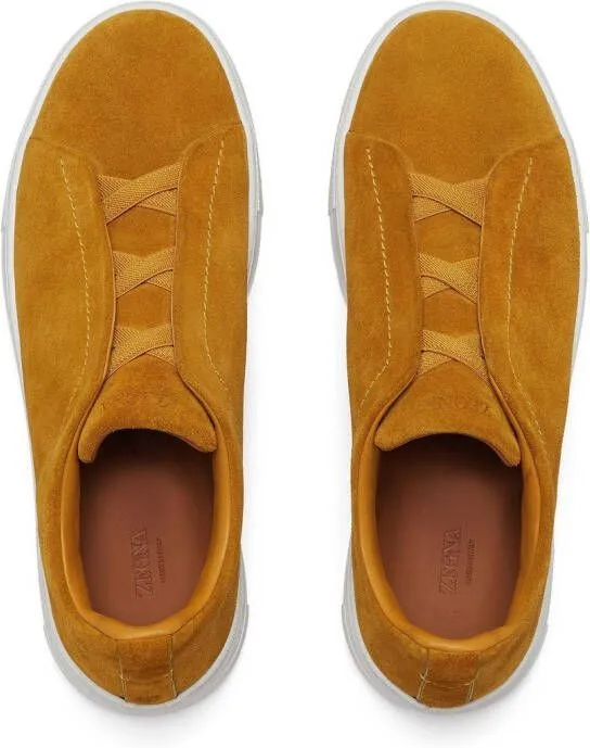 Zegna Triple Stitch suede sneakers Orange