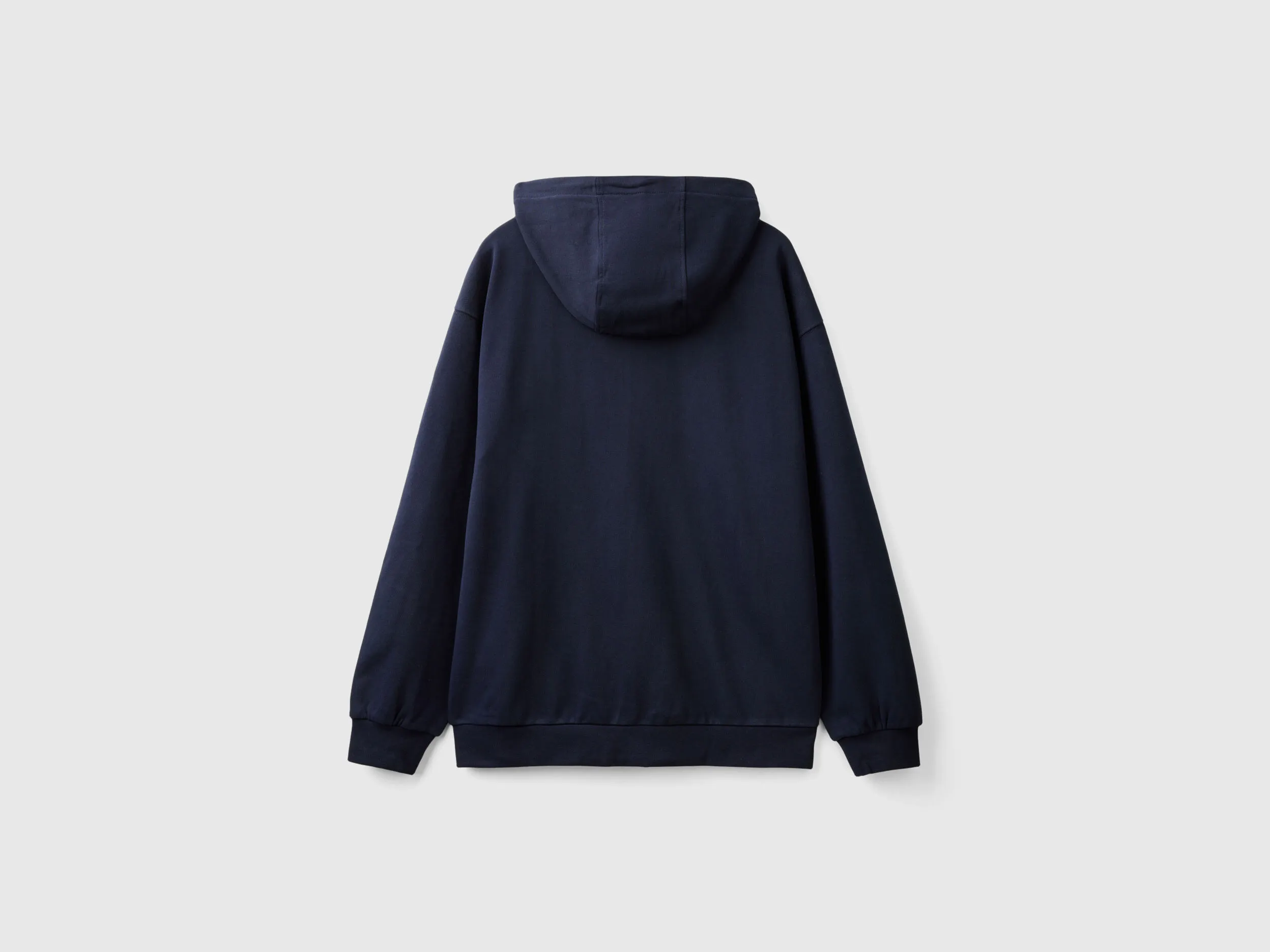 Zip-up hoodie in cotton - Dark Blue | Benetton